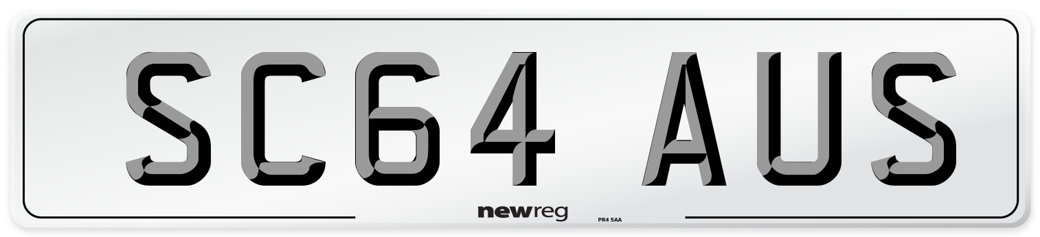 SC64 AUS Number Plate from New Reg